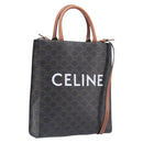 CELINE Triomphe Tote Bag PVC Leather 2way Black Gold Auth mr3126V-1