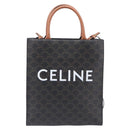 CELINE Triomphe Tote Bag PVC Leather 2way Black Gold Auth mr3126V-2