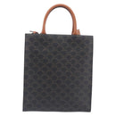 CELINE Triomphe Tote Bag PVC Leather 2way Black Gold Auth mr3126V-3