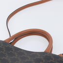 CELINE Triomphe Tote Bag PVC Leather 2way Black Gold Auth mr3126V-8