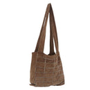 CHANEL Tote Bag Suede Brown CC Auth mr3127A-1