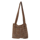 CHANEL Tote Bag Suede Brown CC Auth mr3127A-2