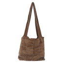 CHANEL Tote Bag Suede Brown CC Auth mr3127A-3