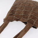 CHANEL Tote Bag Suede Brown CC Auth mr3127A-6