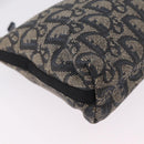 Christian Dior Trotter Canvas Accessory Pouch Navy Silver Auth mr3128A-12