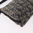 Christian Dior Trotter Canvas Accessory Pouch Navy Silver Auth mr3128A-14