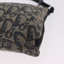 Christian Dior Trotter Canvas Accessory Pouch Navy Silver Auth mr3128A-15