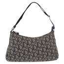 Christian Dior Trotter Canvas Accessory Pouch Navy Silver Auth mr3128A-2