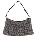 Christian Dior Trotter Canvas Accessory Pouch Navy Silver Auth mr3128A-3