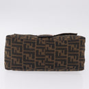 FENDI Zucca Canvas Mamma Baguette Shoulder Bag Brown Black 26424 Auth mr3129V-11