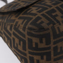 FENDI Zucca Canvas Mamma Baguette Shoulder Bag Brown Black 26424 Auth mr3129V-12