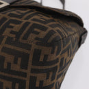 FENDI Zucca Canvas Mamma Baguette Shoulder Bag Brown Black 26424 Auth mr3129V-13