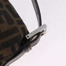 FENDI Zucca Canvas Mamma Baguette Shoulder Bag Brown Black 26424 Auth mr3129V-16