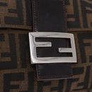 FENDI Zucca Canvas Mamma Baguette Shoulder Bag Brown Black 26424 Auth mr3129V-17