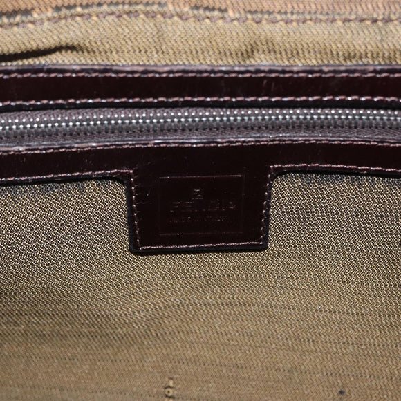 FENDI Zucca Canvas Mamma Baguette Shoulder Bag Brown Black 26424 Auth mr3129V