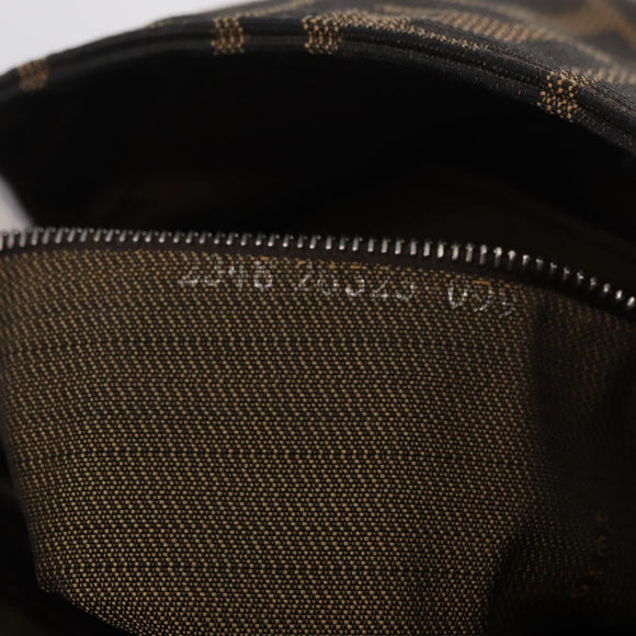 FENDI Zucca Canvas Mamma Baguette Shoulder Bag Brown Black 26424 Auth mr3129V