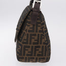 FENDI Zucca Canvas Mamma Baguette Shoulder Bag Brown Black 26424 Auth mr3129V-4