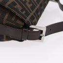FENDI Zucca Canvas Mamma Baguette Shoulder Bag Brown Black 26424 Auth mr3129V-9