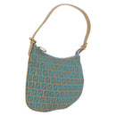 FENDI Zucchino Canvas Shoulder Bag Blue Gold Auth mr3132V-1
