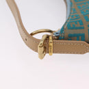 FENDI Zucchino Canvas Shoulder Bag Blue Gold Auth mr3132V-10