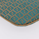 FENDI Zucchino Canvas Shoulder Bag Blue Gold Auth mr3132V-12