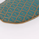 FENDI Zucchino Canvas Shoulder Bag Blue Gold Auth mr3132V-14