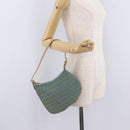 FENDI Zucchino Canvas Shoulder Bag Blue Gold Auth mr3132V-23