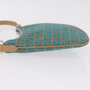 FENDI Zucchino Canvas Shoulder Bag Blue Gold Auth mr3132V-5
