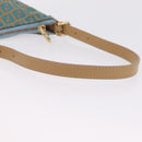 FENDI Zucchino Canvas Shoulder Bag Blue Gold Auth mr3132V-7