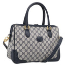 GUCCI Micro GG Supreme Hand Bag PVC 2way Navy Gold 002 122 0033 Auth mr3135-1