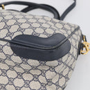 GUCCI Micro GG Supreme Hand Bag PVC 2way Navy Gold 002 122 0033 Auth mr3135-12