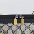 GUCCI Micro GG Supreme Hand Bag PVC 2way Navy Gold 002 122 0033 Auth mr3135-16