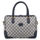 GUCCI Micro GG Supreme Hand Bag PVC 2way Navy Gold 002 122 0033 Auth mr3135-2