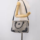 GUCCI Micro GG Supreme Hand Bag PVC 2way Navy Gold 002 122 0033 Auth mr3135-24