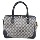 GUCCI Micro GG Supreme Hand Bag PVC 2way Navy Gold 002 122 0033 Auth mr3135-3