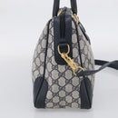 GUCCI Micro GG Supreme Hand Bag PVC 2way Navy Gold 002 122 0033 Auth mr3135-4