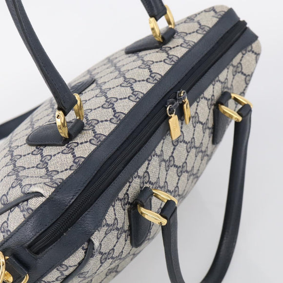 GUCCI Micro GG Supreme Hand Bag PVC 2way Navy Gold 002 122 0033 Auth mr3135