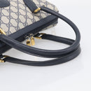GUCCI Micro GG Supreme Hand Bag PVC 2way Navy Gold 002 122 0033 Auth mr3135-7