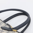 GUCCI Micro GG Supreme Hand Bag PVC 2way Navy Gold 002 122 0033 Auth mr3135-8