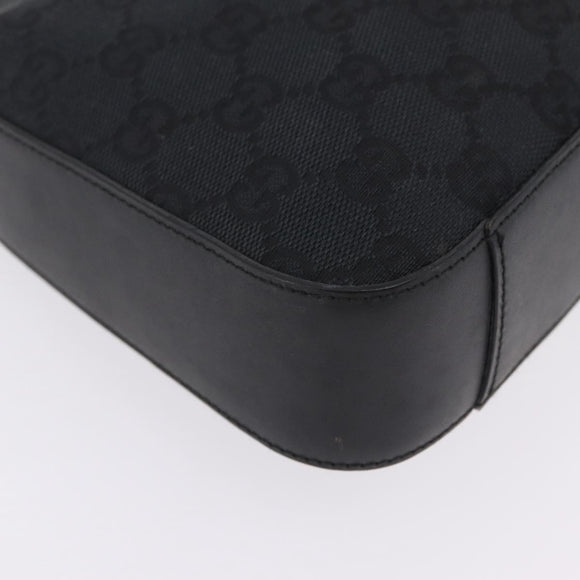 GUCCI GG Canvas Shoulder Bag Black Silver 001 3812 2123 Auth mr3137