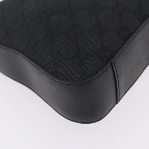 GUCCI GG Canvas Shoulder Bag Black Silver 001 3812 2123 Auth mr3137