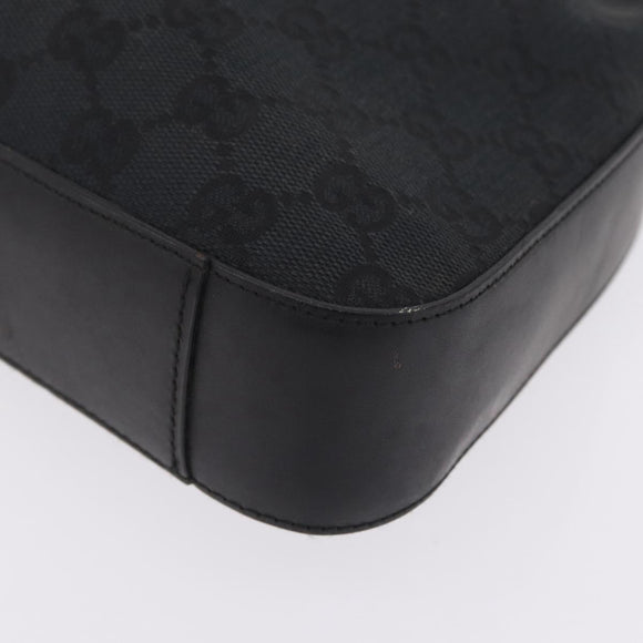 GUCCI GG Canvas Shoulder Bag Black Silver 001 3812 2123 Auth mr3137