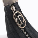 GUCCI GG Canvas Shoulder Bag Black Silver 001 3812 2123 Auth mr3137-16