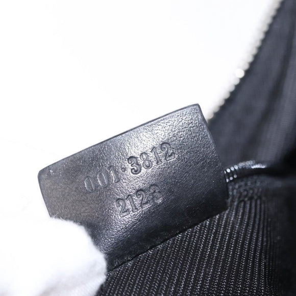 GUCCI GG Canvas Shoulder Bag Black Silver 001 3812 2123 Auth mr3137