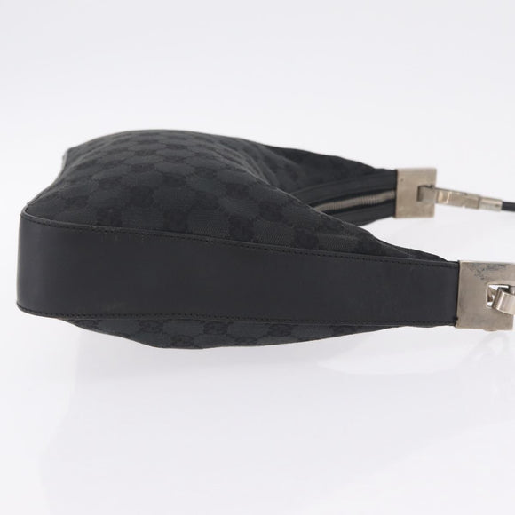 GUCCI GG Canvas Shoulder Bag Black Silver 001 3812 2123 Auth mr3137
