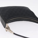 GUCCI GG Canvas Shoulder Bag Black Silver 001 3812 2123 Auth mr3137-6