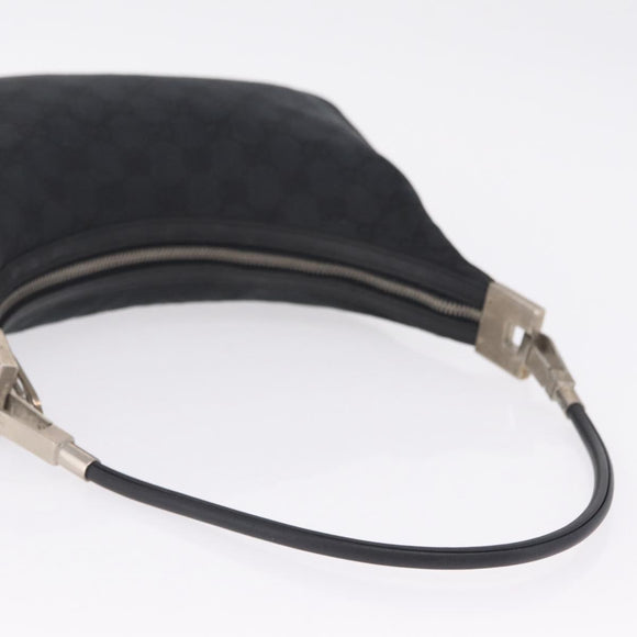 GUCCI GG Canvas Shoulder Bag Black Silver 001 3812 2123 Auth mr3137