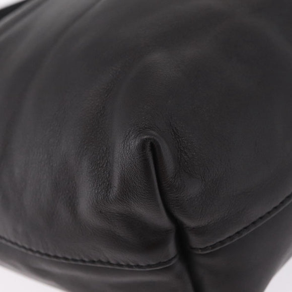 FENDI Shoulder Bag Leather Brown Silver Auth mr3138
