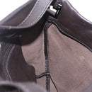 FENDI Shoulder Bag Leather Brown Silver Auth mr3138-17
