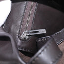 FENDI Shoulder Bag Leather Brown Silver Auth mr3138-19